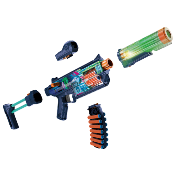 Blaster Nerf Cyberlight Ghost G1824 Blue cu patroane, Săgeți, 8+ photo 2