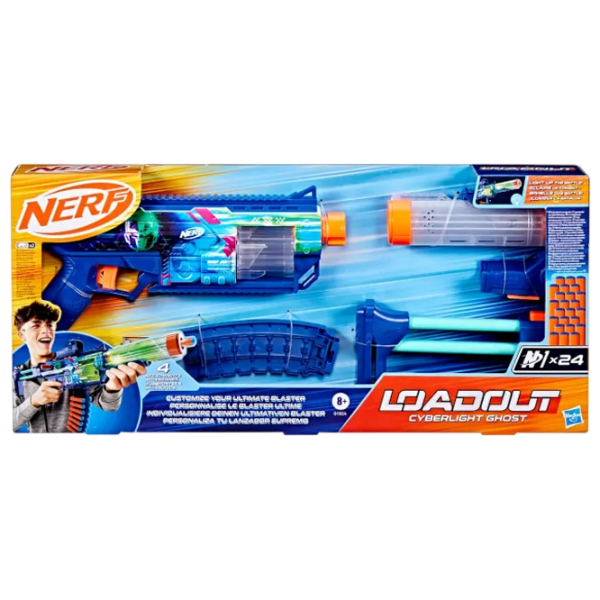 Blaster Nerf Cyberlight Ghost G1824 Blue cu patroane, Săgeți, 8+ photo 3