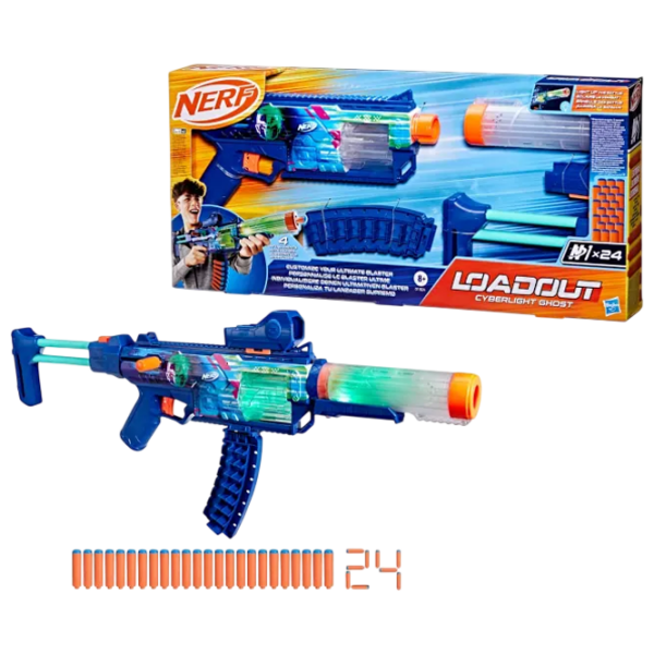 Blaster Nerf Cyberlight Ghost G1824 Blue cu patroane, Săgeți, 8+ photo 5