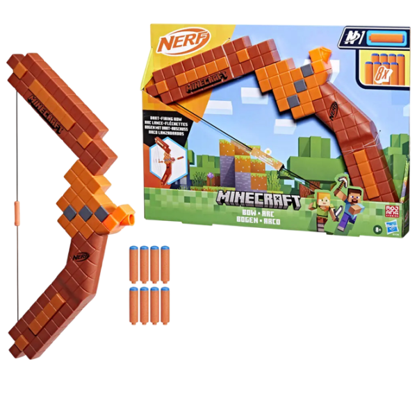 Arc Nerf Bow Minecraft G1120 Brown cu patroane, Săgeți, 3+ photo 5