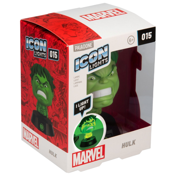 Lampă LED Paladone Marvel Hulk Icon Green Baterie photo 4