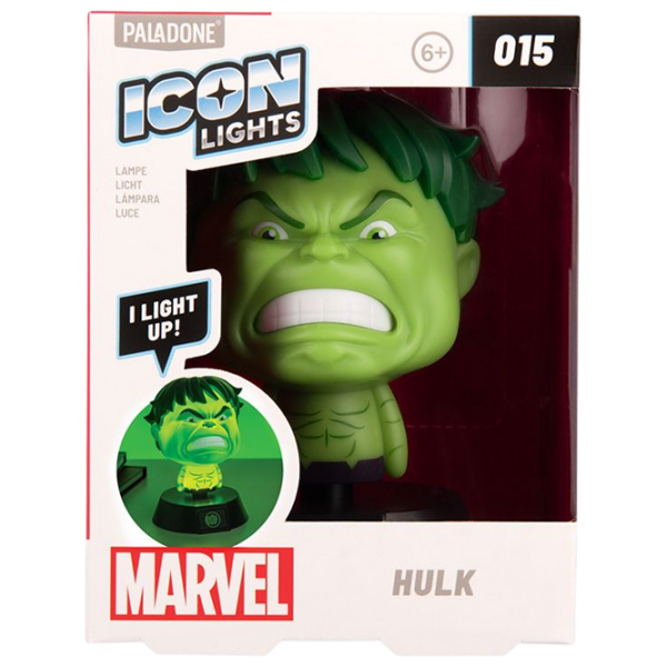 Lampă LED Paladone Marvel Hulk Icon Green Baterie photo 5