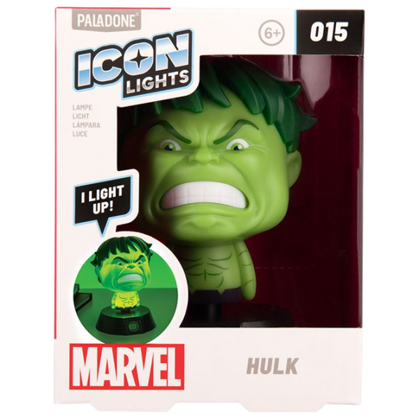 Lampă LED Paladone Marvel Hulk Icon Green Baterie photo 5