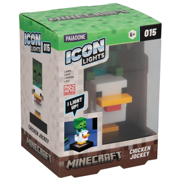 Светодиодная лампа Paladone Minecraft Chicken Jockey Icon Белый Батарея photo 4