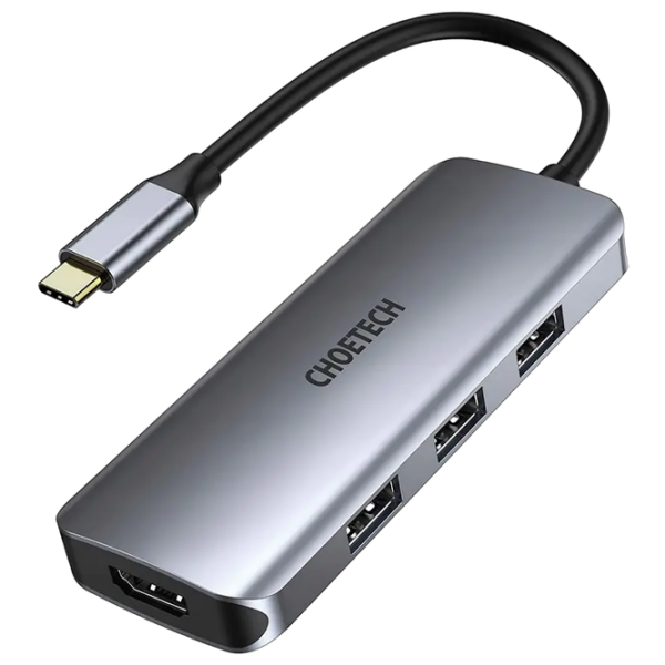 Адаптер Choetech HUB-M19 Серый USB Type-C photo 1