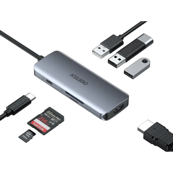 Адаптер Choetech HUB-M19 Серый USB Type-C photo 2