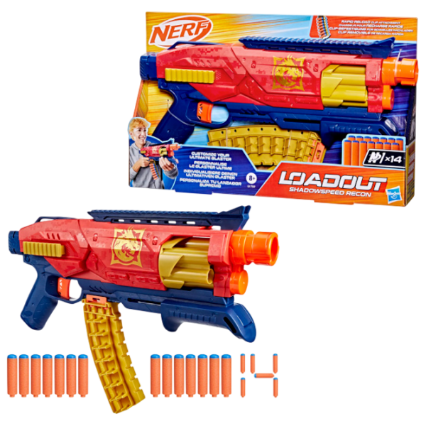 Blaster Nerf Loadout Blaster Shadowspeed Recon G1759 Red cu patroane, Săgeți, 8+ photo 5