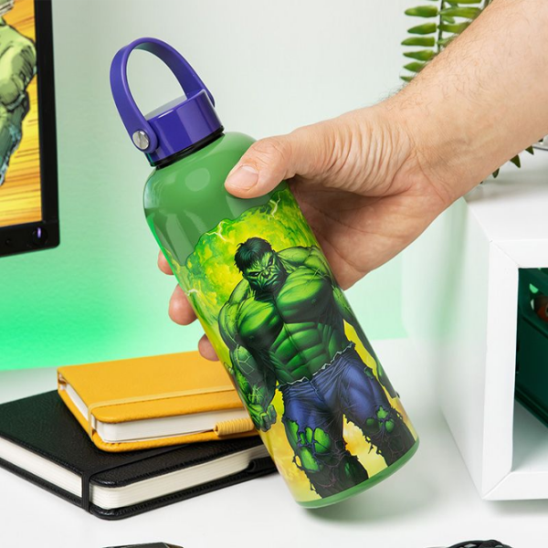Sticlă pentru apă Paladone Hulk Metal Water Bottle Green 0.5l photo 5