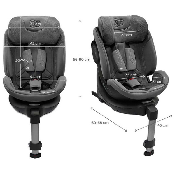 Scaun auto KinderKraft XRIDER 2 i-Size KCXRID02GRY0000 Gray 0 luni - 12 ani, 36 kg photo 6