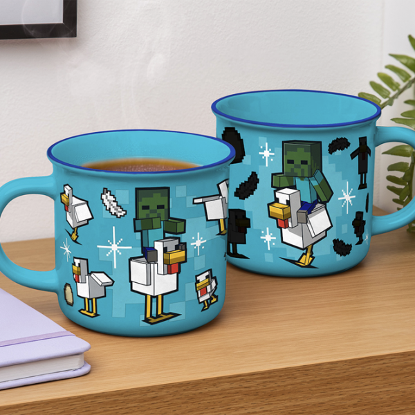 Cană Paladone Minecraft Chicken Jockey Heat Change Mug Blue 350 ml photo 5
