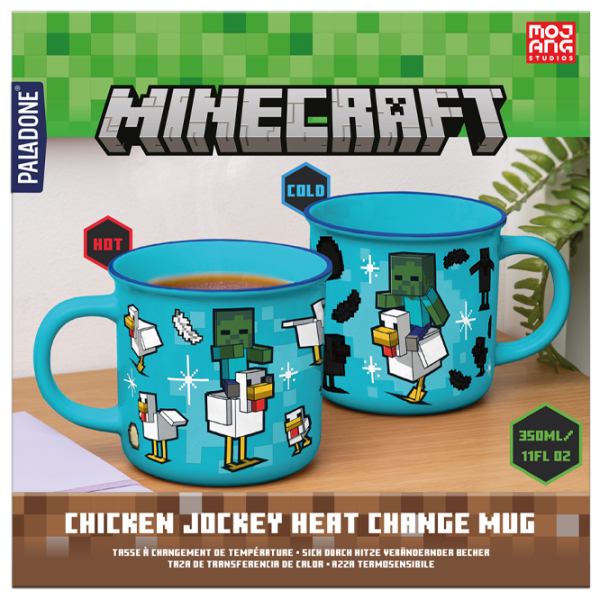 Cană Paladone Minecraft Chicken Jockey Heat Change Mug Blue 350 ml photo 6