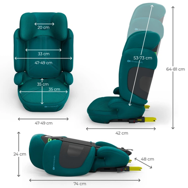 Scaun auto KinderKraft Xpand 2 PRO i-Size KCXPPR02GRE0000 Green 3.5 ani - 12 ani, 36 kg photo 8
