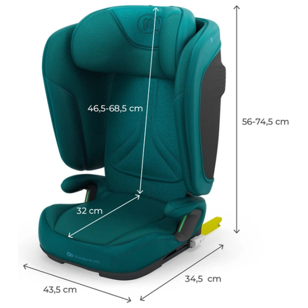 Scaun auto KinderKraft UNITY 2 I-Size KCUNIT02GRE0000 Green 3.5 ani - 12 ani, 36 kg photo 11