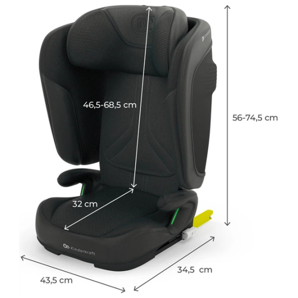 Scaun auto KinderKraft UNITY 2 I-Size KCUNIT02BLK0000 Black 3.5 ani - 12 ani, 36 kg photo 11