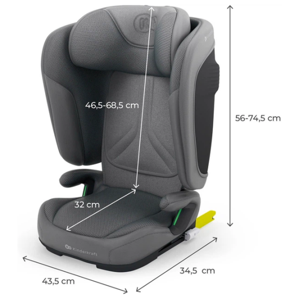 Scaun auto KinderKraft UNITY 2 I-Size KCUNIT02GRY0000 Gray 3.5 ani - 12 ani, 36 kg photo 12