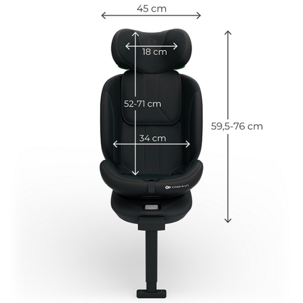 Scaun auto KinderKraft I-360 2 PLUS i-Size KCI36002BLKPL00 Black 0 luni - 12 ani, 36 kg photo 6