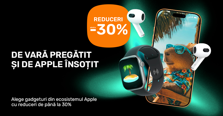 Apple cu reduceri de pana la 30% sau credit 0%.