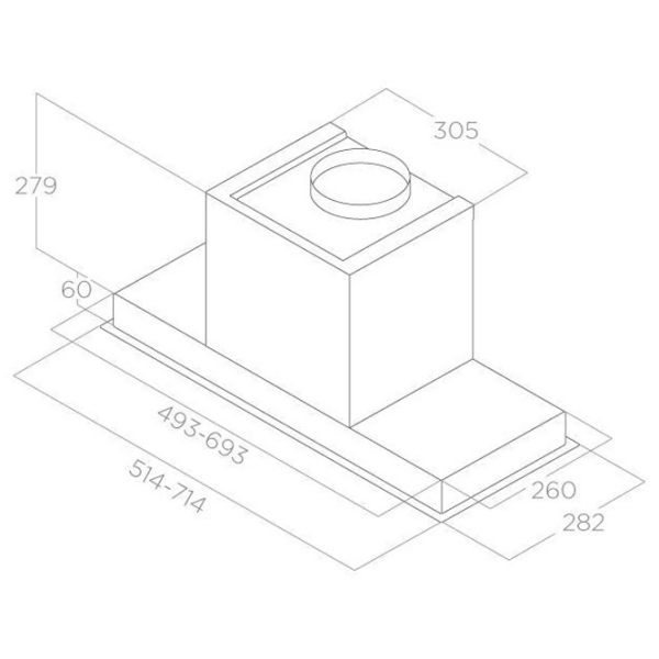Вытяжка Elica HIDDEN 2.0 IX/A/72 Нержавеющая сталь 72 см, Рециркуляция, 700 м³/ч photo 6
