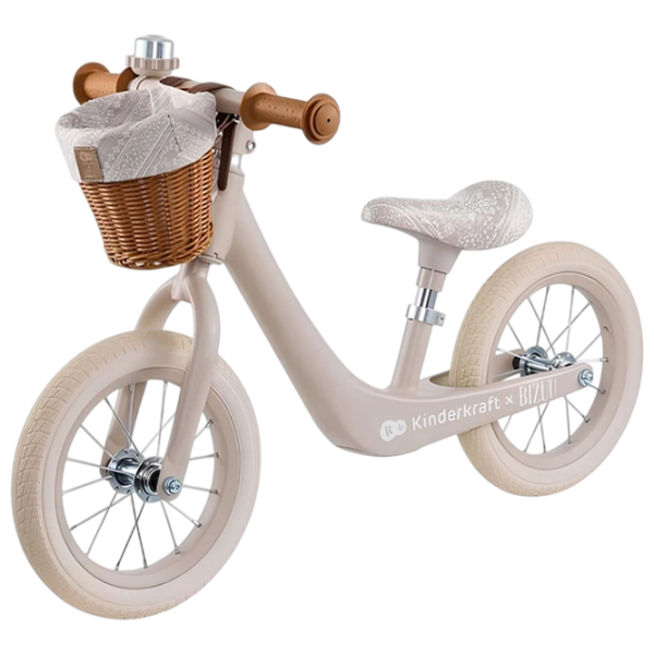 Bicicletă fără pedale KinderKraft RAPID 2 BIZUU 12" Beige White Oțel / Pentru copii photo 1