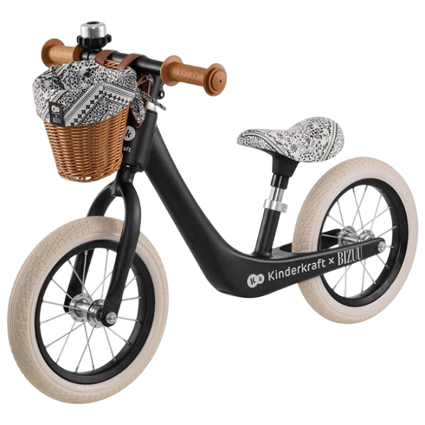 Bicicletă fără pedale KinderKraft RAPID 2 BIZUU 12" Black White Oțel / Pentru copii photo 1