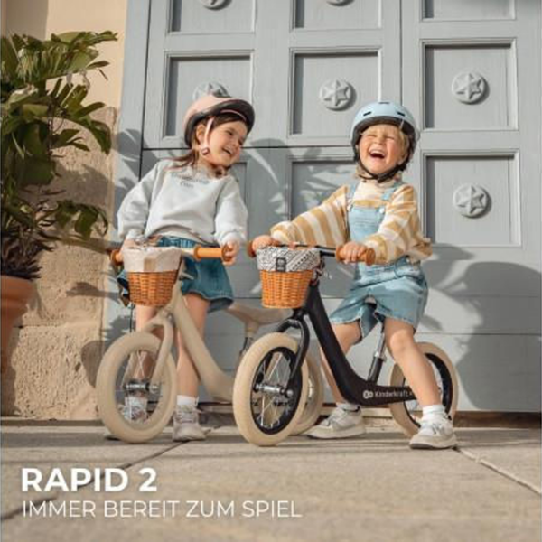Bicicletă fără pedale KinderKraft RAPID 2 BIZUU 12" Black White Oțel / Pentru copii photo 5