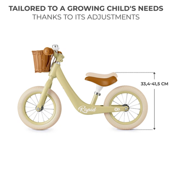 Bicicletă fără pedale KinderKraft Rapid 2 12" Green White Oțel / Pentru copii photo 2