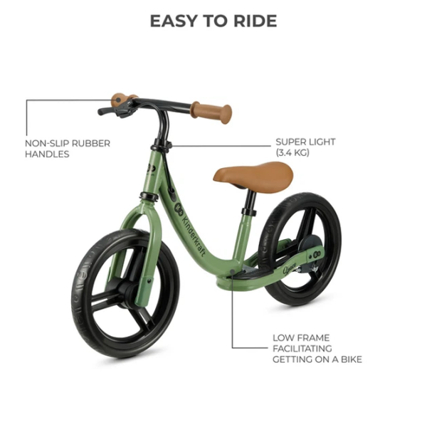 Bicicletă fără pedale KinderKraft Space 12" Green Light Oțel / Pentru copii photo 2