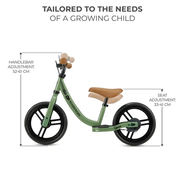 Bicicletă fără pedale KinderKraft Space 12" Green Light Oțel / Pentru copii photo 3