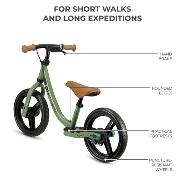 Bicicletă fără pedale KinderKraft Space 12" Green Light Oțel / Pentru copii photo 4