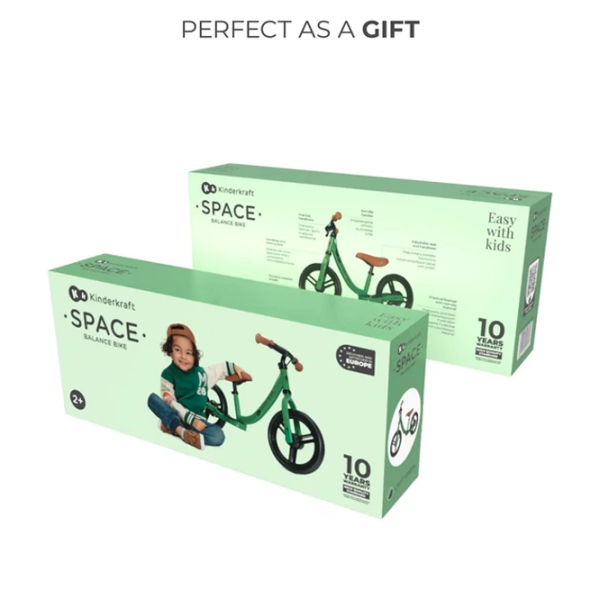 Bicicletă fără pedale KinderKraft Space 12" Green Light Oțel / Pentru copii photo 7