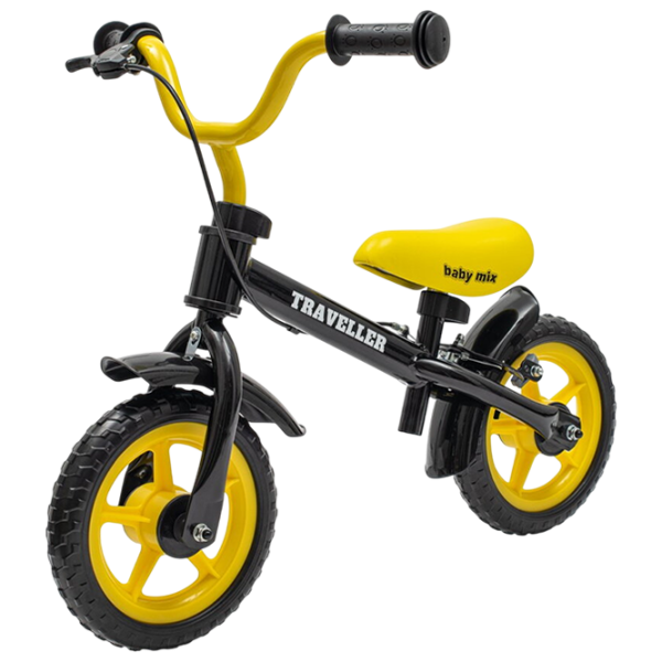 Bicicletă fără pedale Baby Mix Traveller 12" Black Yellow Oțel / Pentru copii photo 1