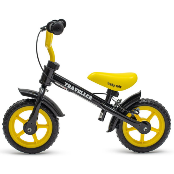 Bicicletă fără pedale Baby Mix Traveller 12" Black Yellow Oțel / Pentru copii photo 2