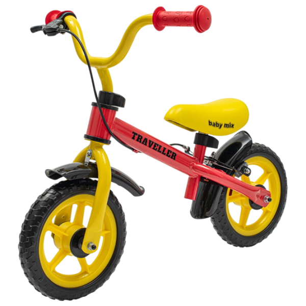 Bicicletă fără pedale Baby Mix Traveller 12" Red Yellow Oțel / Pentru copii photo 1