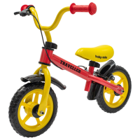Bicicletă fără pedale Baby Mix Traveller 12" Red Yellow Oțel / Pentru copii