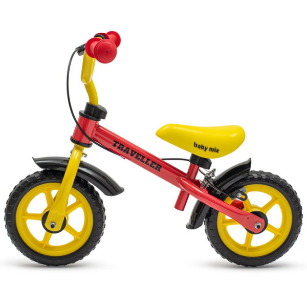 Bicicletă fără pedale Baby Mix Traveller 12" Red Yellow Oțel / Pentru copii photo 2