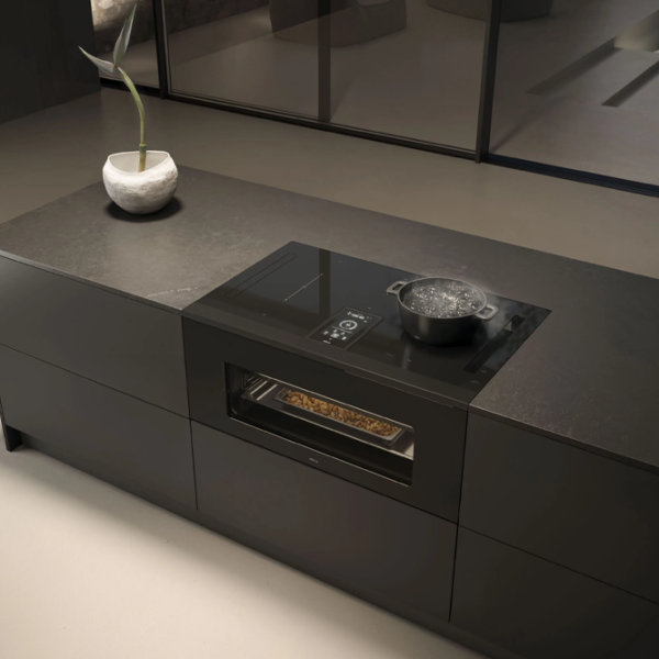 Plită încorporabilă cu inducție Elica Lhov Combisteam Bl/A/90 Black Sticlă călită, 13000 W photo 4