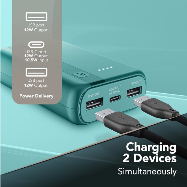 Power Bank 10000 mAh Cellularline Essential (12 W) Blue  photo 4