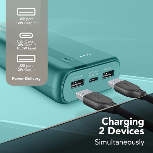 Power Bank 20000 mAh Cellularline Essential (12 W) Blue  photo 3