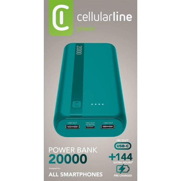 Power Bank 20000 mAh Cellularline Essential (12 W) Blue  photo 6