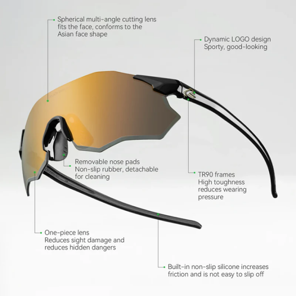 Ochelari de soare Rockbros Polarized Cycling Sunglasses Auriu Black Auriu Black photo 2