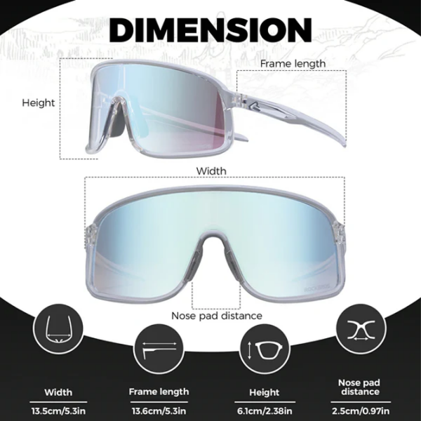 Ochelari de soare Rockbros Polarized Photochromic Cycling Sand Gray Black Sand Gray Black photo 5