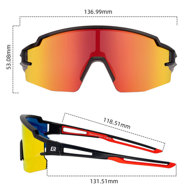 Ochelari de soare Rockbros Polarized Youth Kids UV400 Cycling Sports Black Red Black Red photo 2