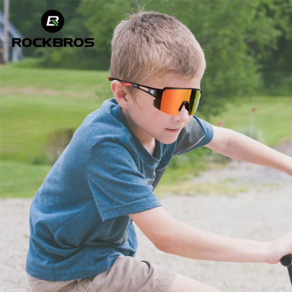Ochelari de soare Rockbros Polarized Youth Kids UV400 Cycling Sports Black Red Black Red photo 4