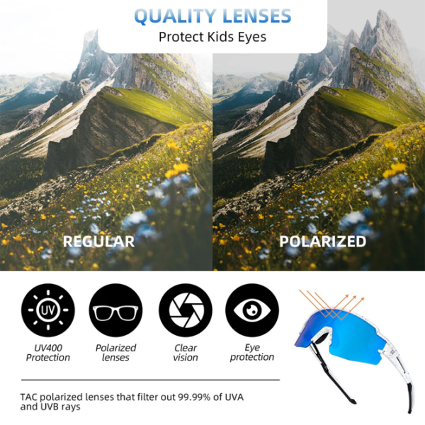 Ochelari de soare Rockbros Polarized Youth Kids UV400 Cycling Sports Blue White Blue White photo 7