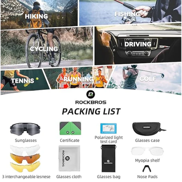 Ochelari de soare Rockbros Polarized Cycling Glasses Blue Multicolor Blue Multicolor photo 8