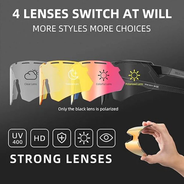 Ochelari de soare Rockbros Polarized Cycling Glasses Black Multicolor Black Multicolor photo 4