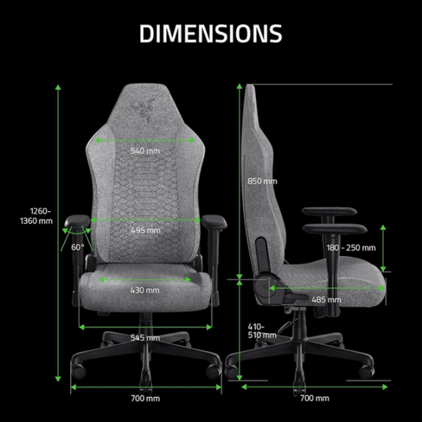 Scaun Gaming Razer Iskur V2 X Gray Black  photo 10