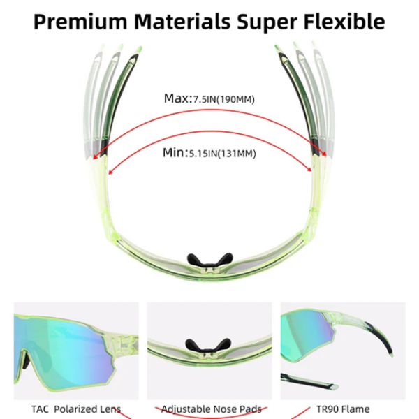 Ochelari de soare Rockbros Kids Polarized Green Transparent Green Transparent photo 2