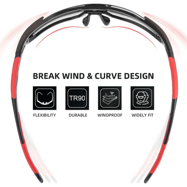 Ochelari de soare Rockbros TAC Lightweight Polarized Red Black Red Black photo 7