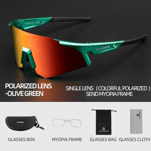 Ochelari de soare Rockbros Photochromic Cycling Goggles Green Black Green Black photo 2
